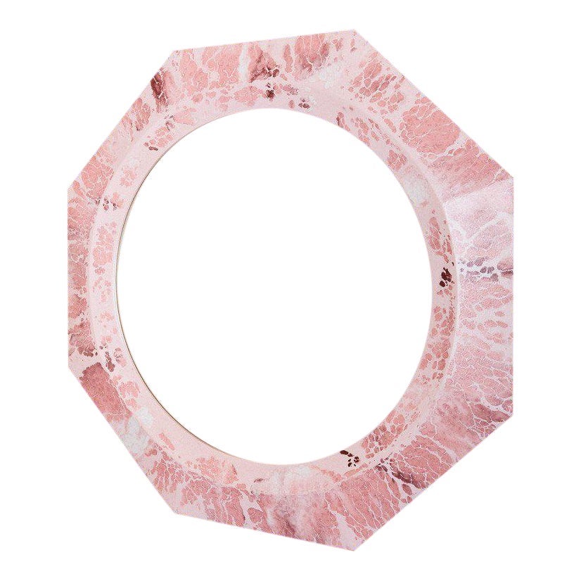 Pink Marbled Concrete Mirror