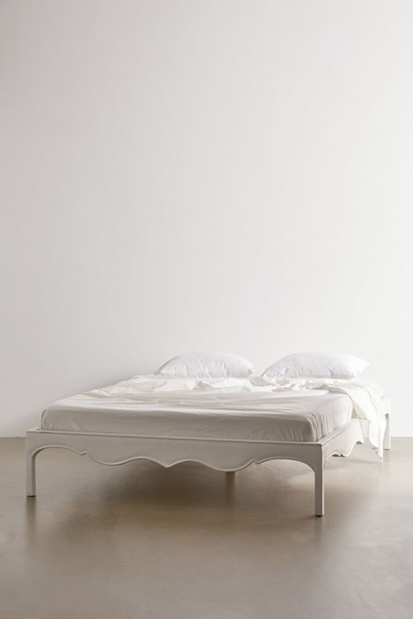 white wood bed