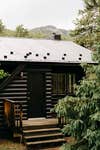 black cabin exterior