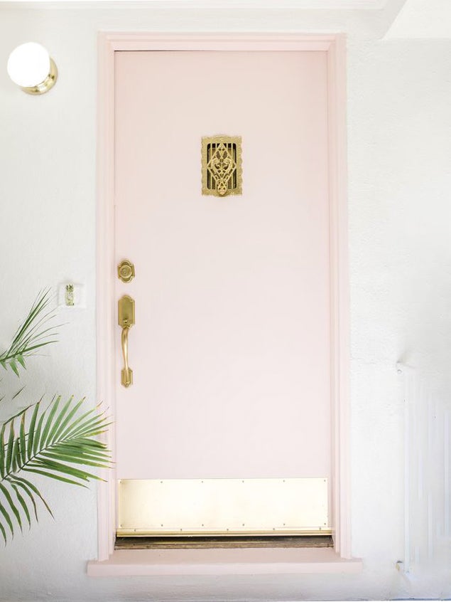 pale pink front door