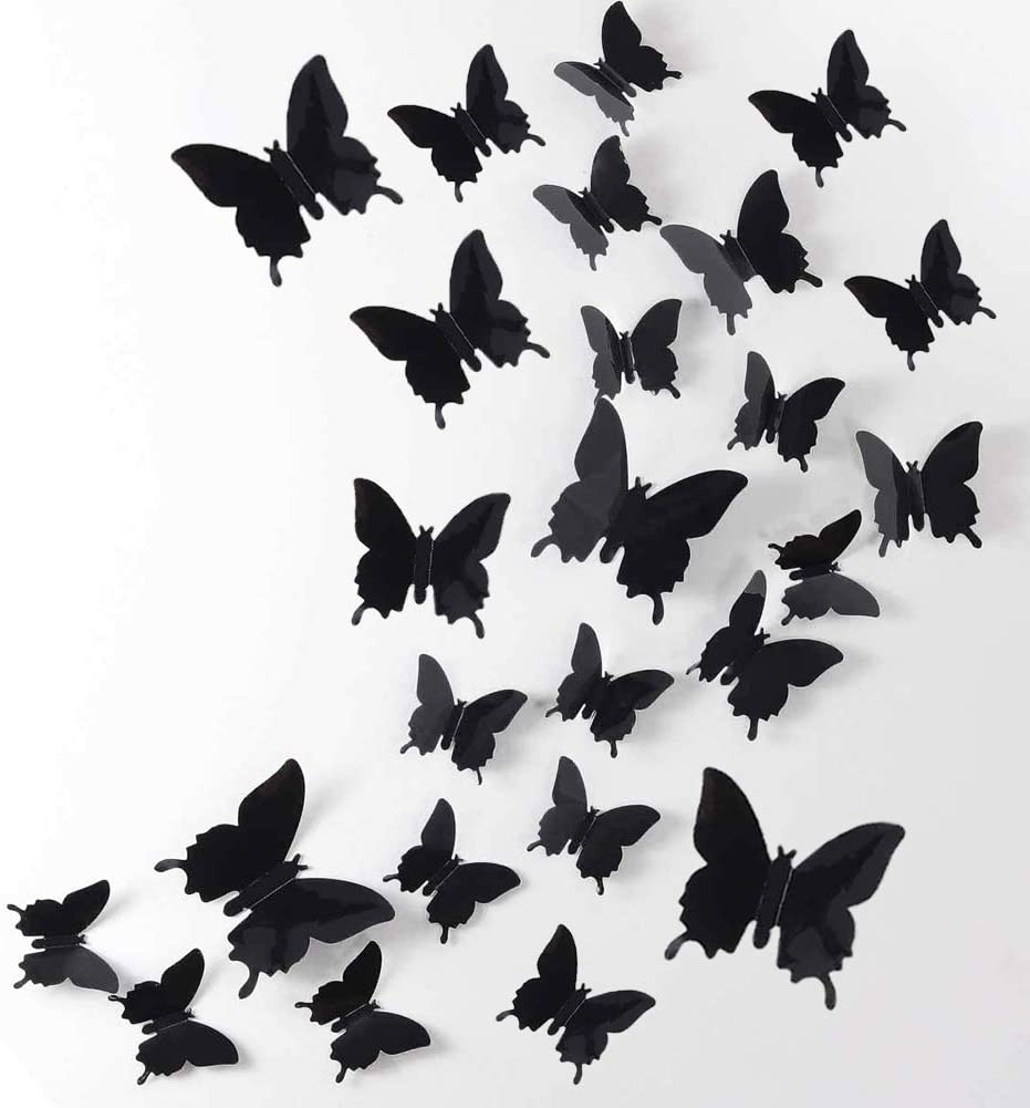 black stick-on paper butterflies
