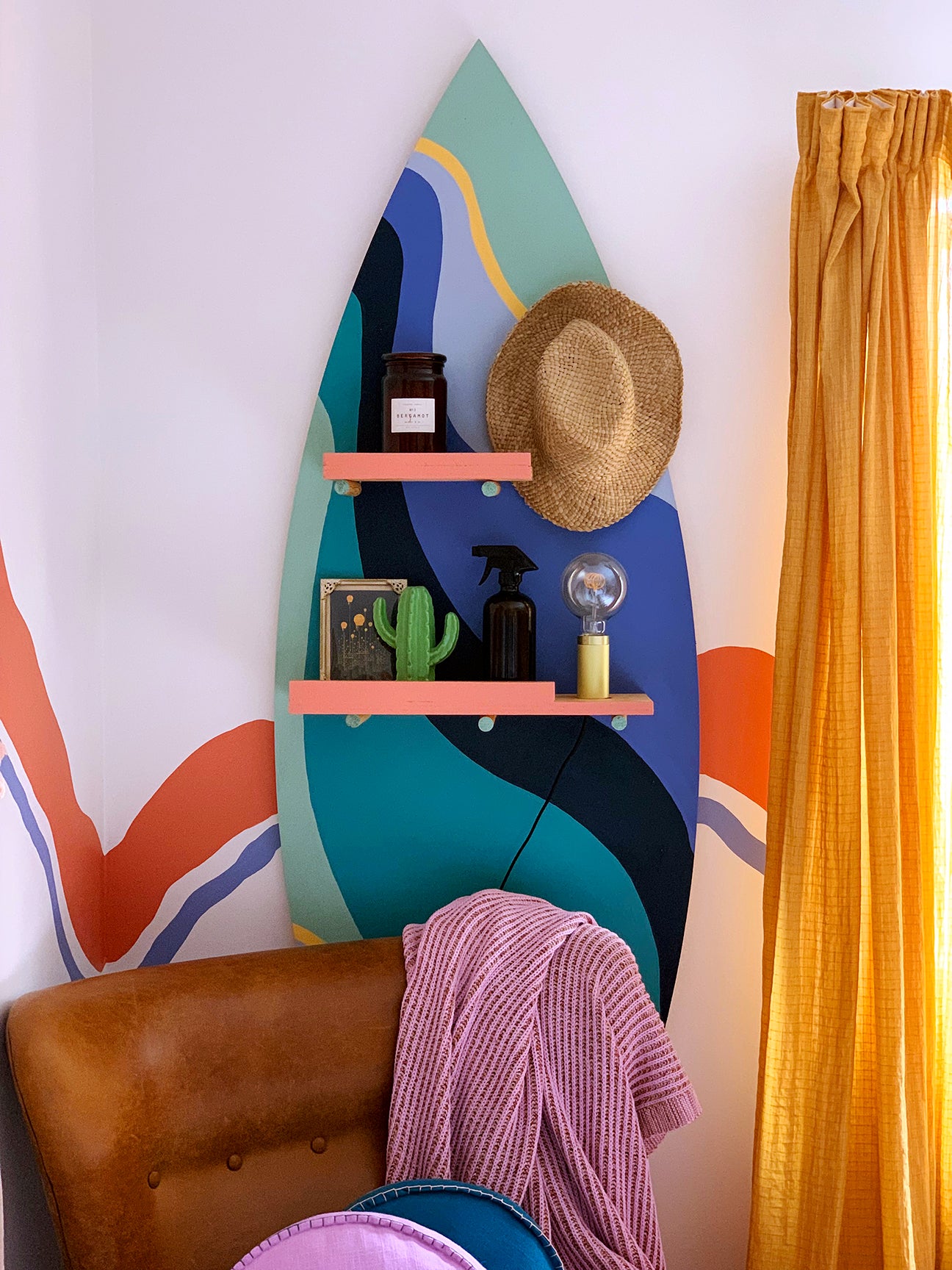 colorful-surfboard-shaped-shelves
