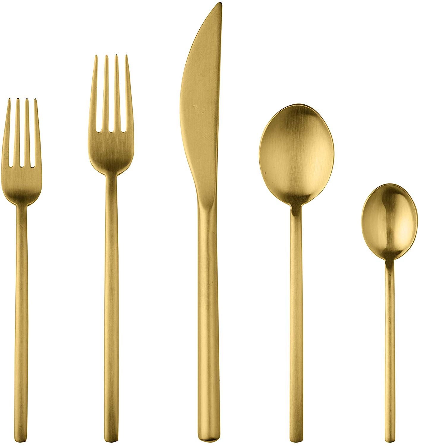 Mepra Due Ice Oro 5 Piece Place Setting, Brushed Gold – 108022005