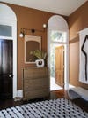 brown walls in an entryway