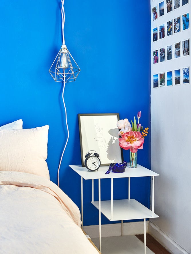 bright blue bedroom walls