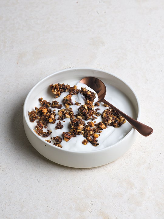 Bowl of Yogurt with bread granola