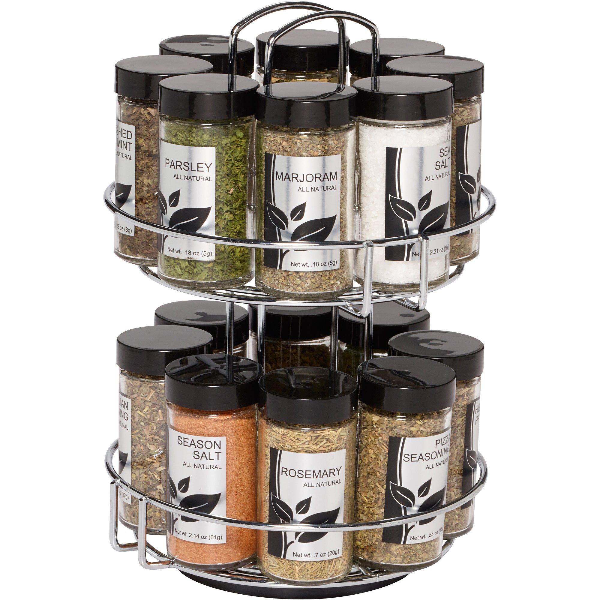 double tier rotating spice rack