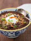 brown chili with sour cream