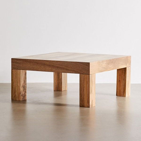 blocky wood coffee table