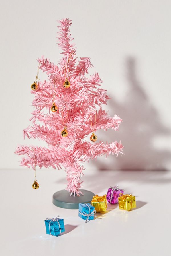mini christmas tree in pink