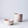 set of 4 blush pink ceramic bowls