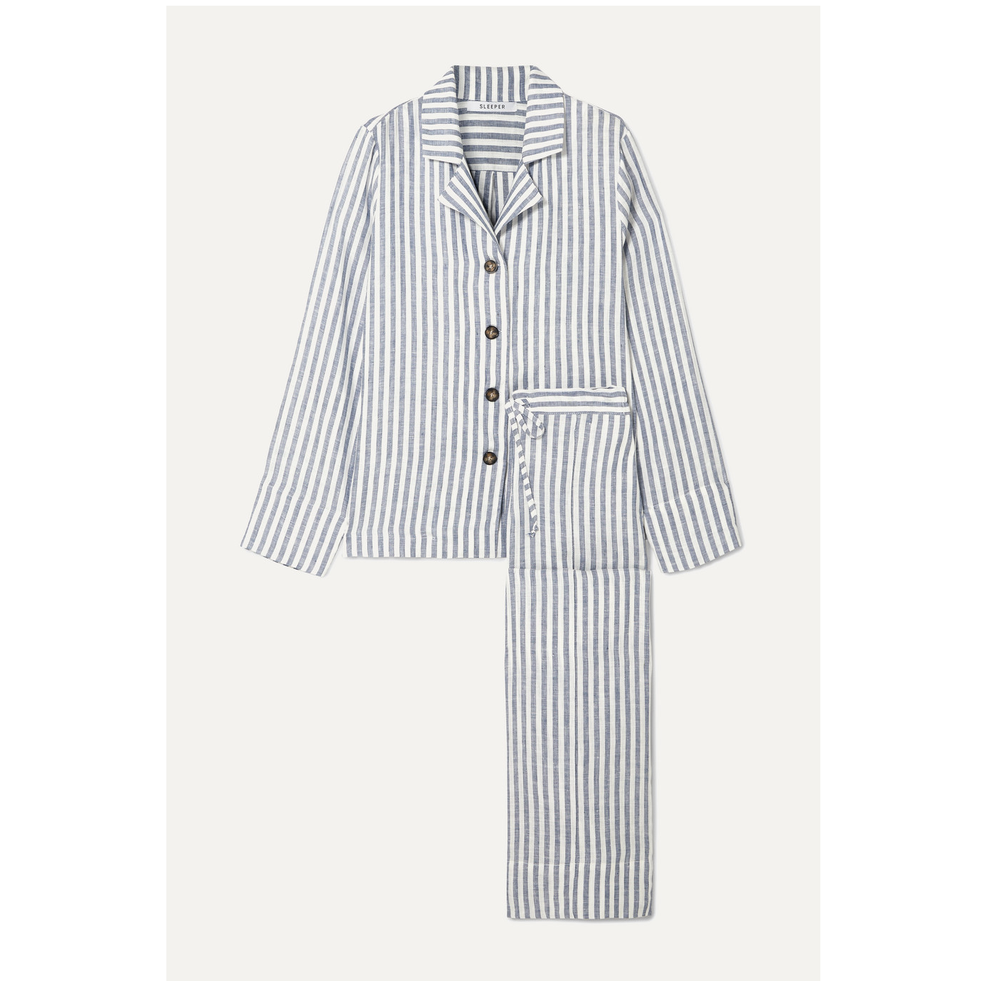 Striped long sleeve long pant pajamas