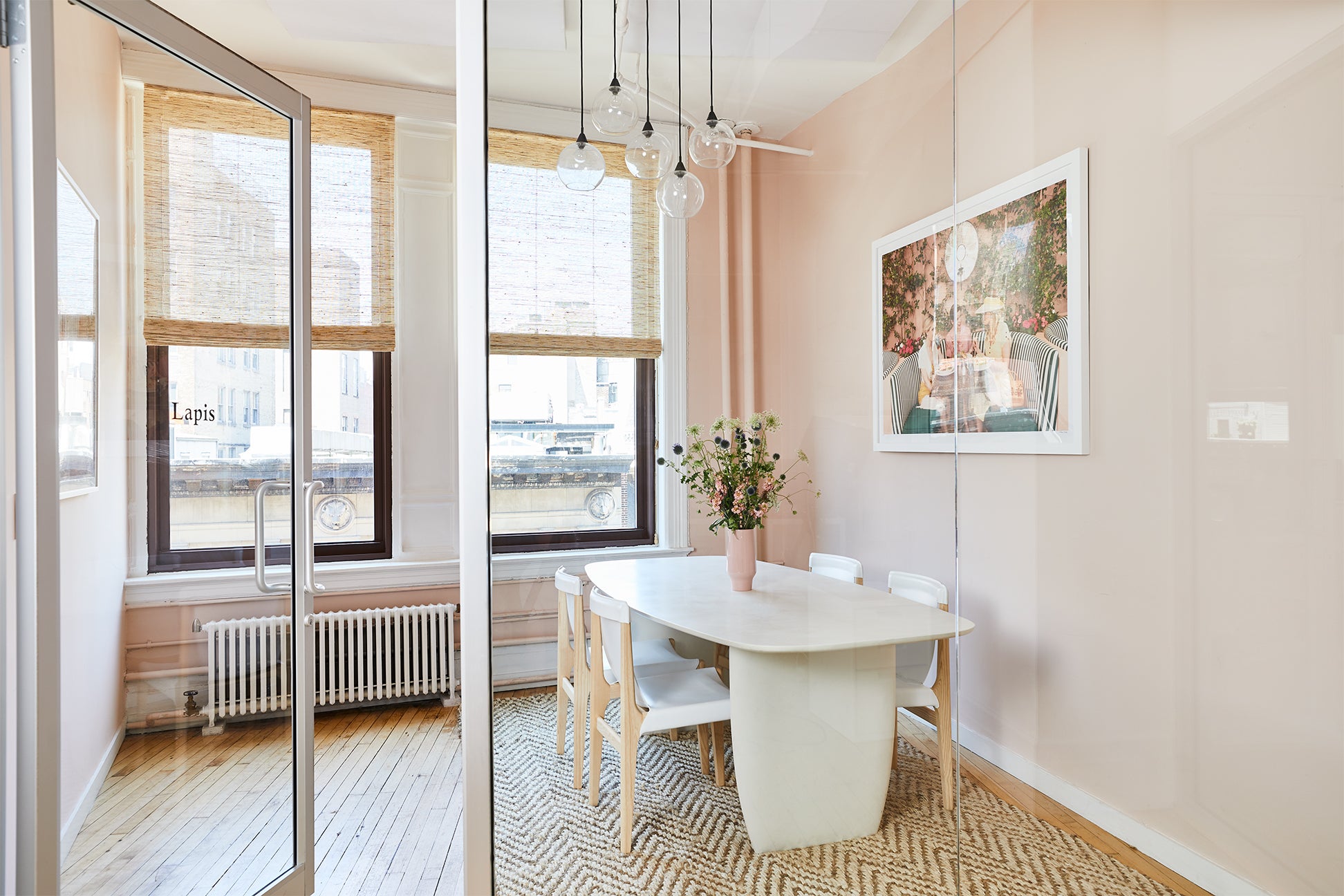 Pink conference room in Goop's headquarters