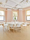 Pink conference room in Goop's headquarters