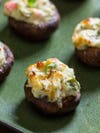 mushrooms stuffed with crab and cheese