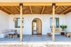 Joshua tree vacation rental with arched front door