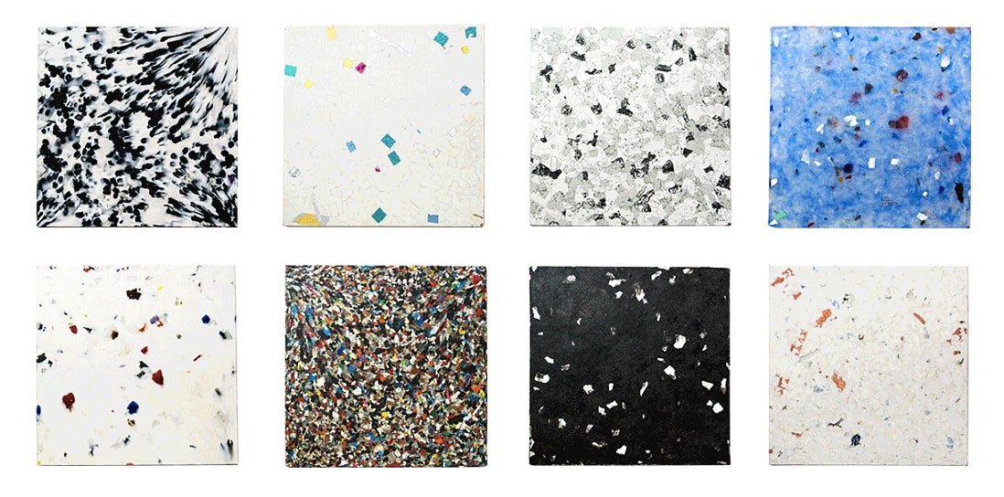 swatches of terrazzo-y materials