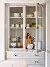 open glass pantry cupboard