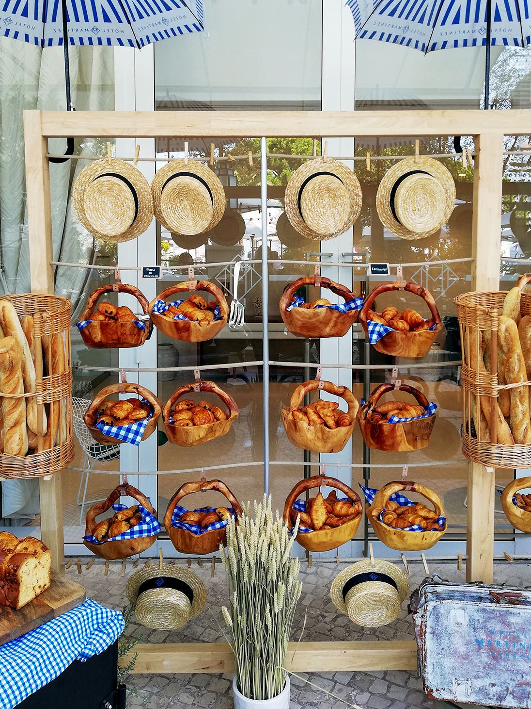 Baskets of croissants