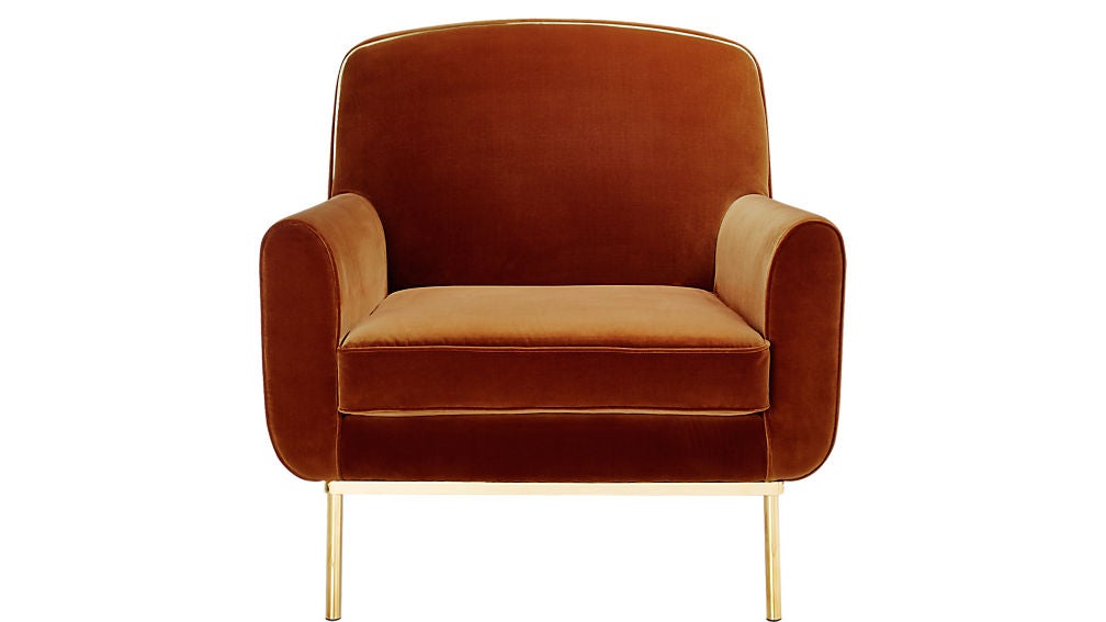 orange arm chair