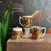 Retro Ceramic Floral Pattern Coffee or Tea Beverage Set