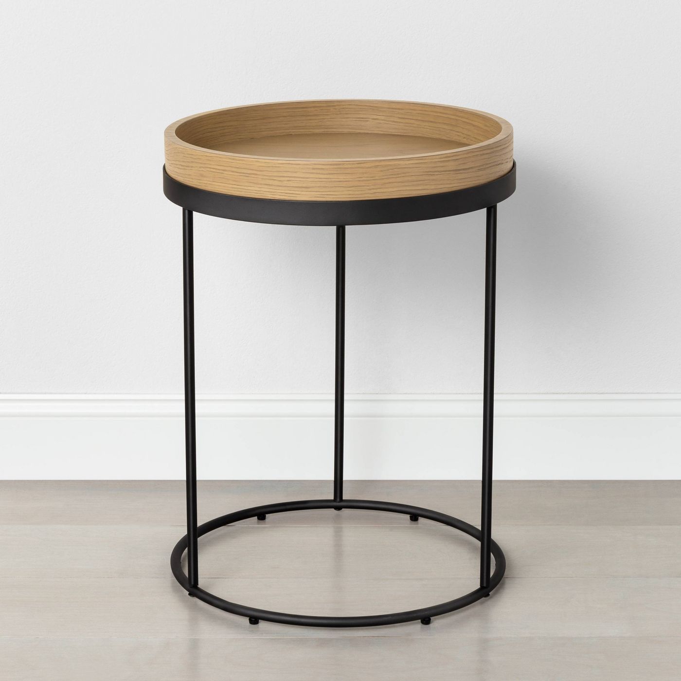 Metal & Wood Accent Table Black