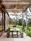 Outdoor dining on a vineyard