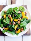 Salad with spinach, oranges, and dates