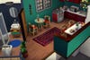 Sims interior with small kitchen