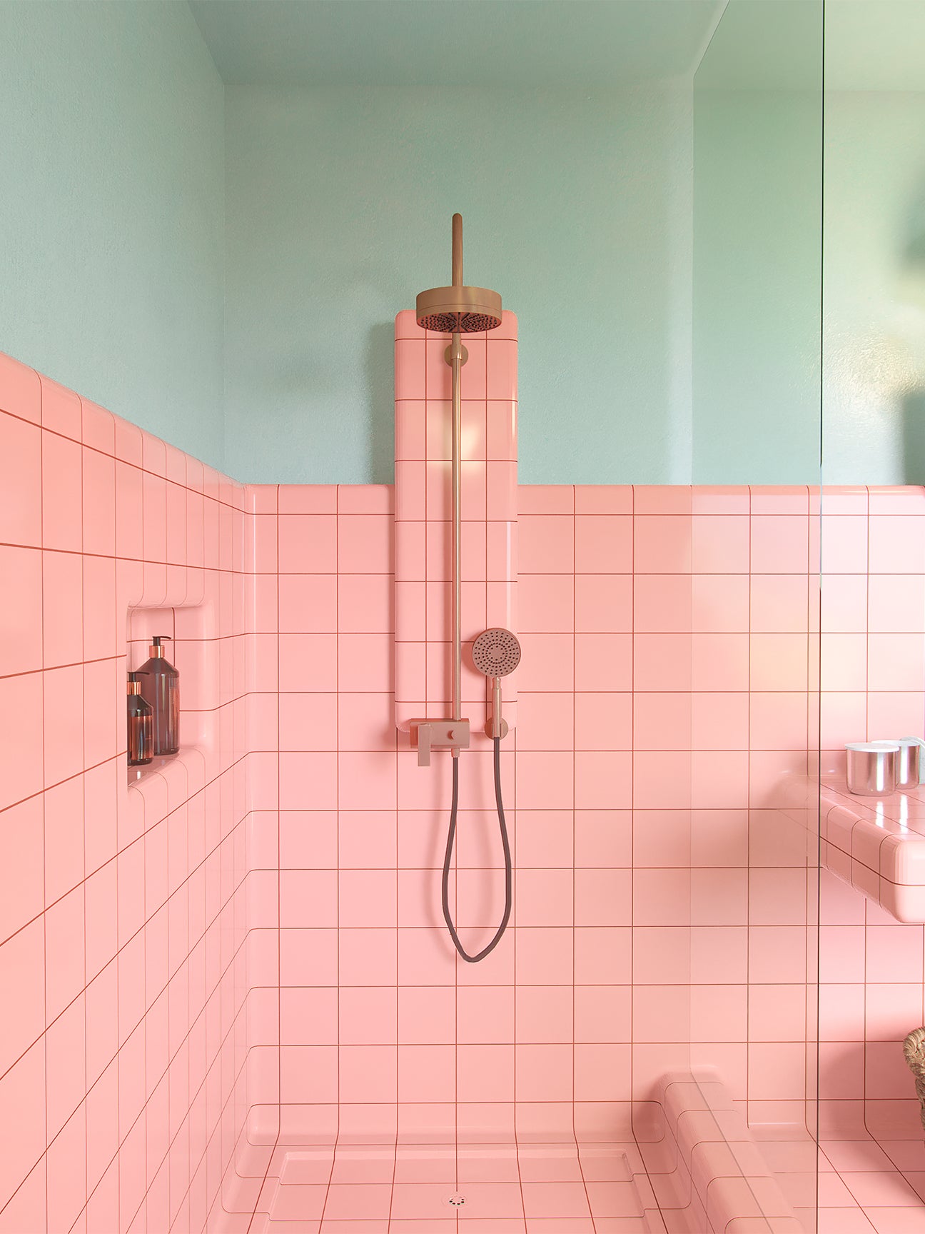 retro 80s pink shower