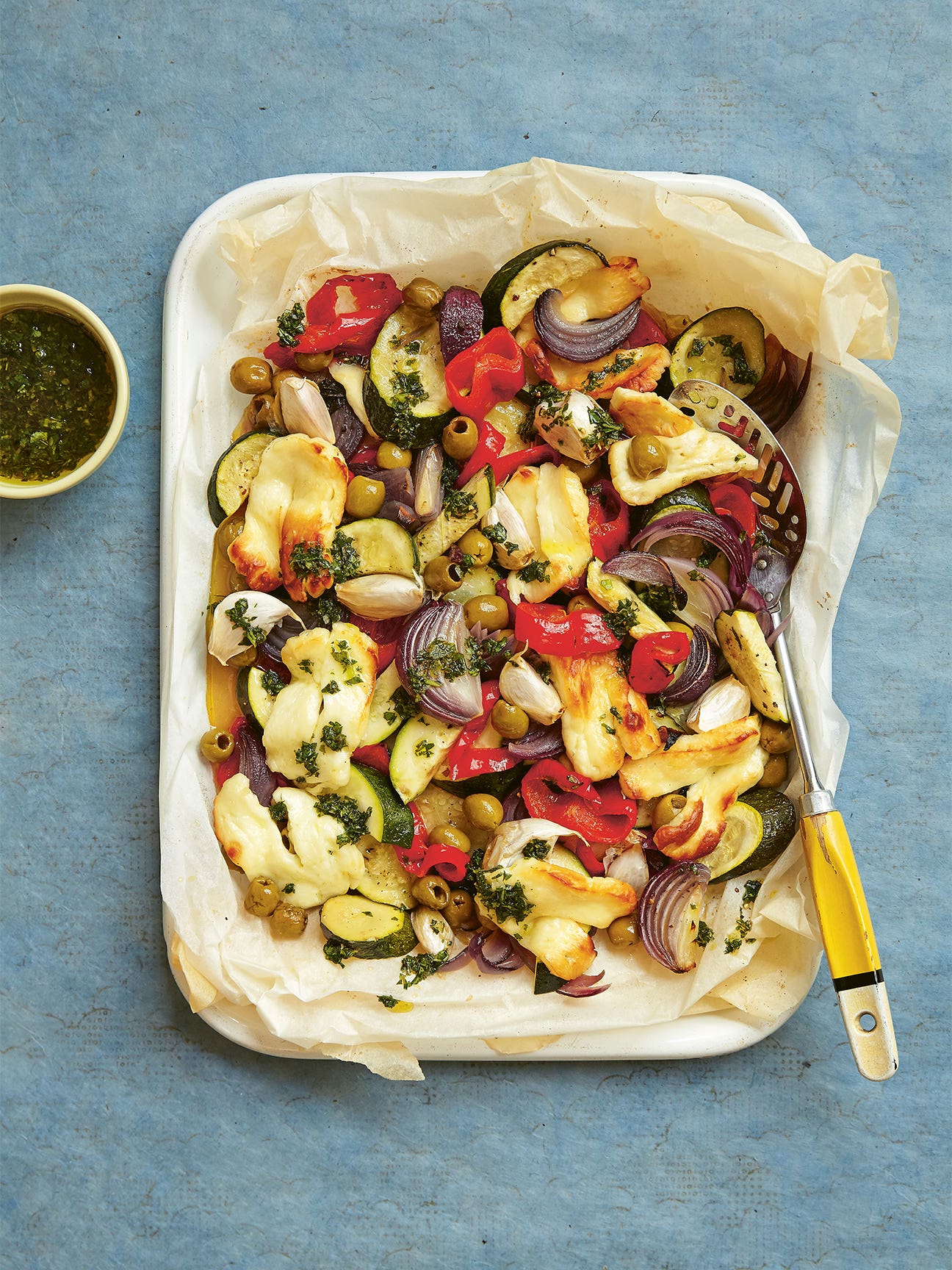 roasted vegetables with halloumi
