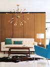 mid century modern living room sputnik chandelier