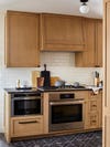 all wood cabinets with matching range