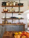 rustic kitchen sideboard and shelves