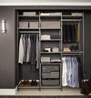 black closet with shelves