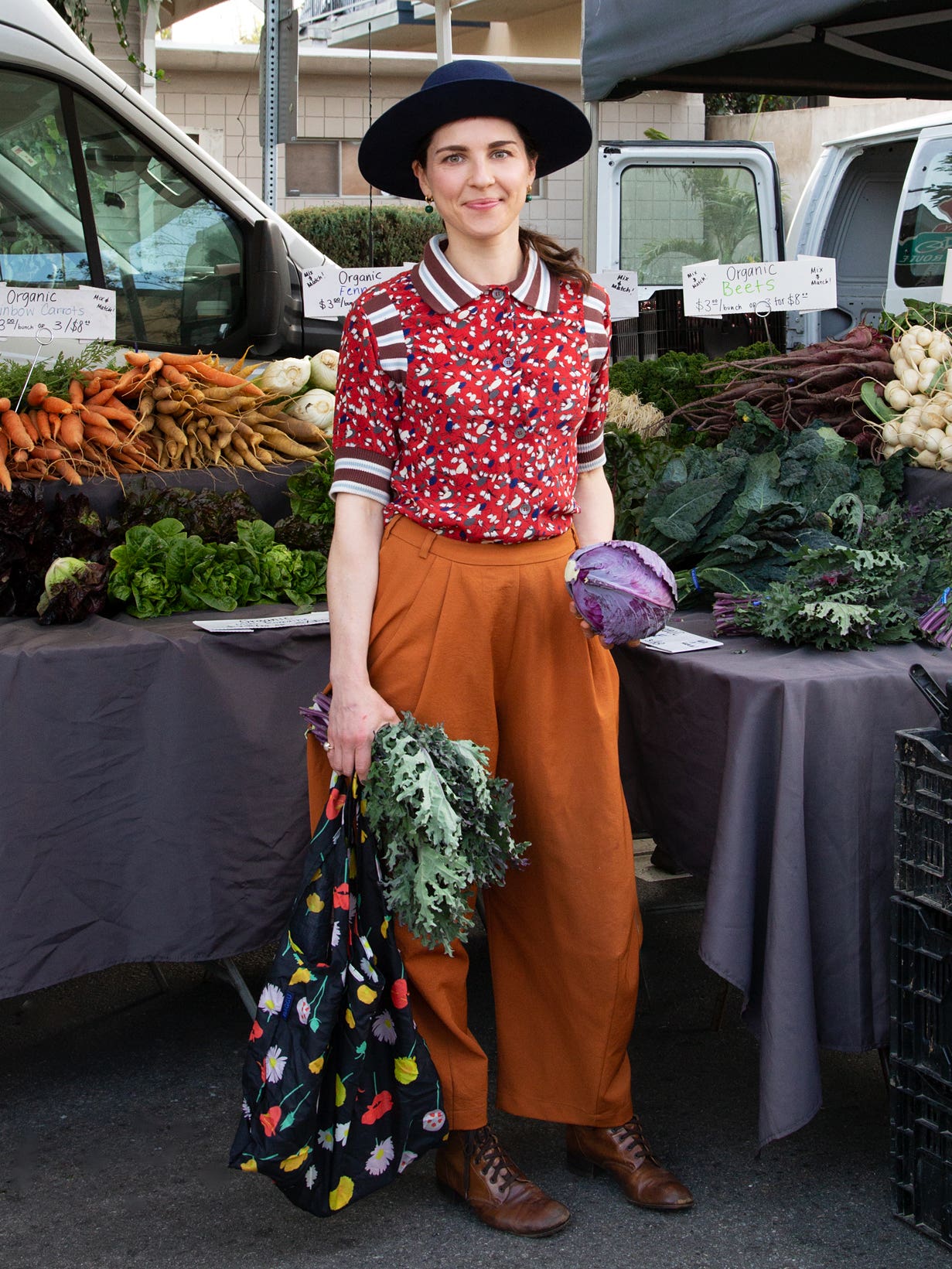 Julia Sherman at the farmers market