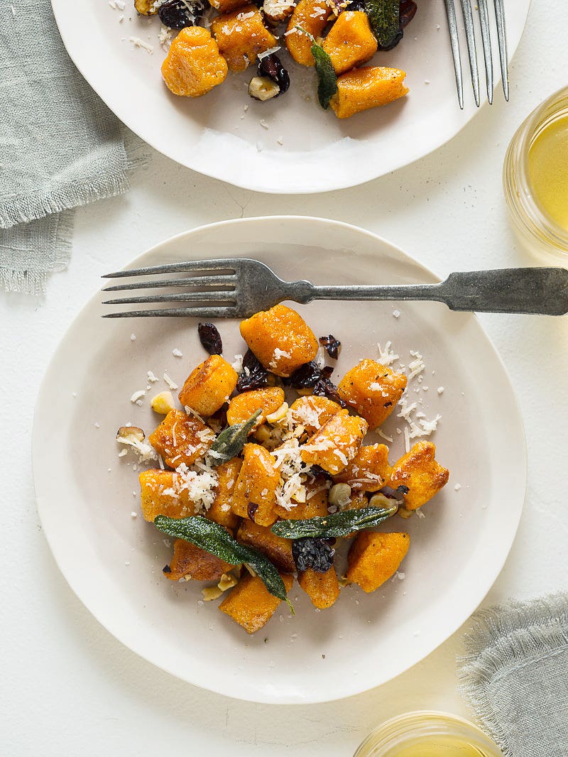 sweet potato gnocchi on a plate