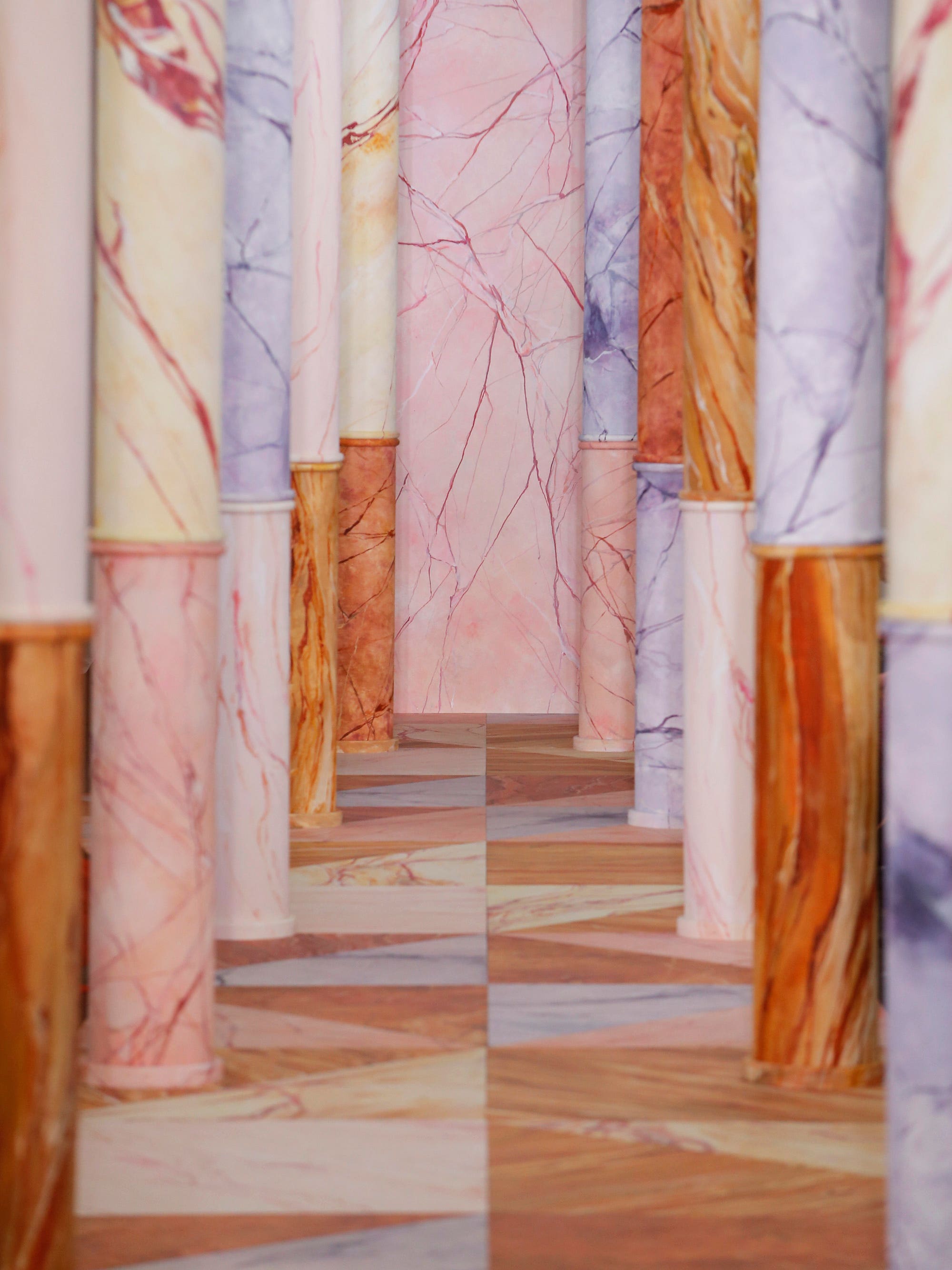 colorful marble columns