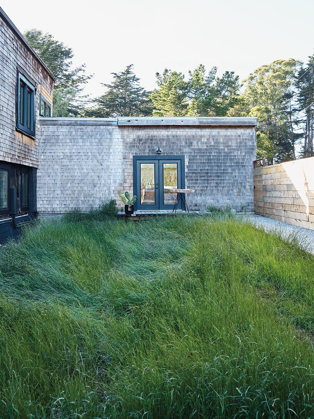 Building with expansive lawn