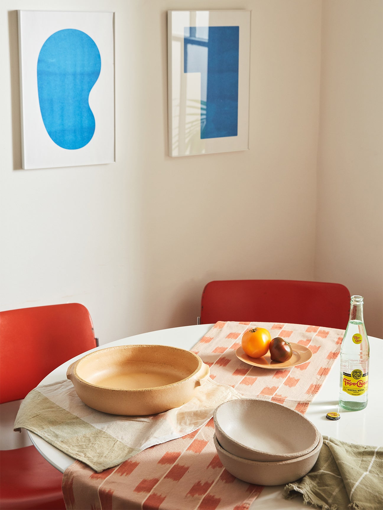 Tabletop with Minna textiles