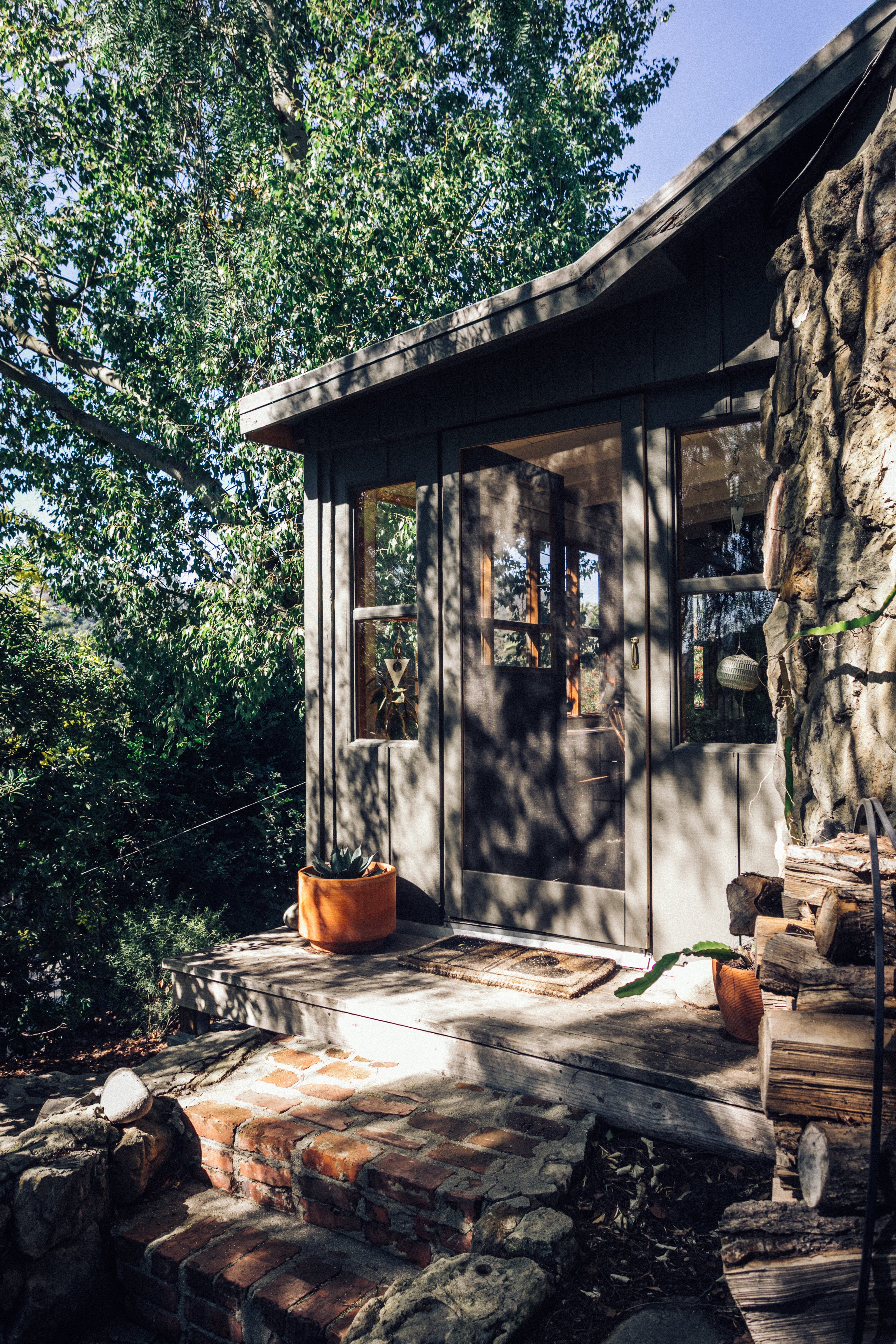 lush home exterior cabin