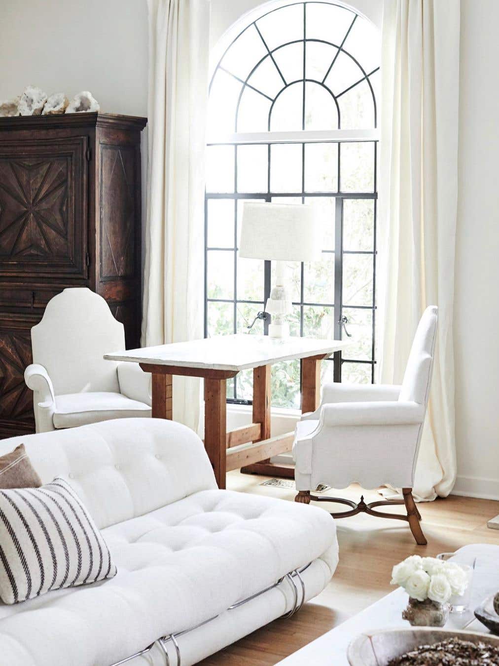 all white living room
