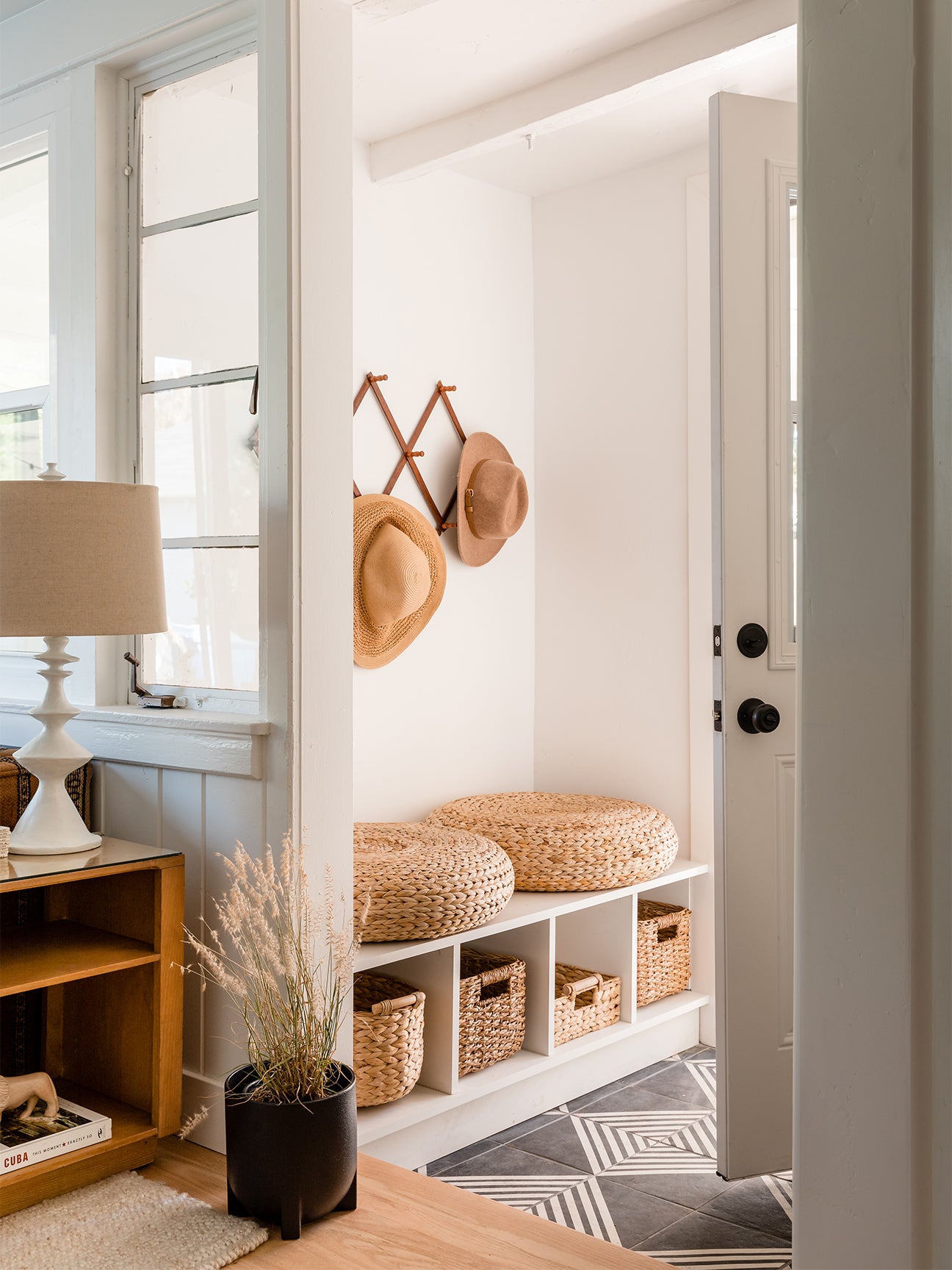 mudroom with baskets
