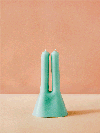 Turquoise sculptural candle