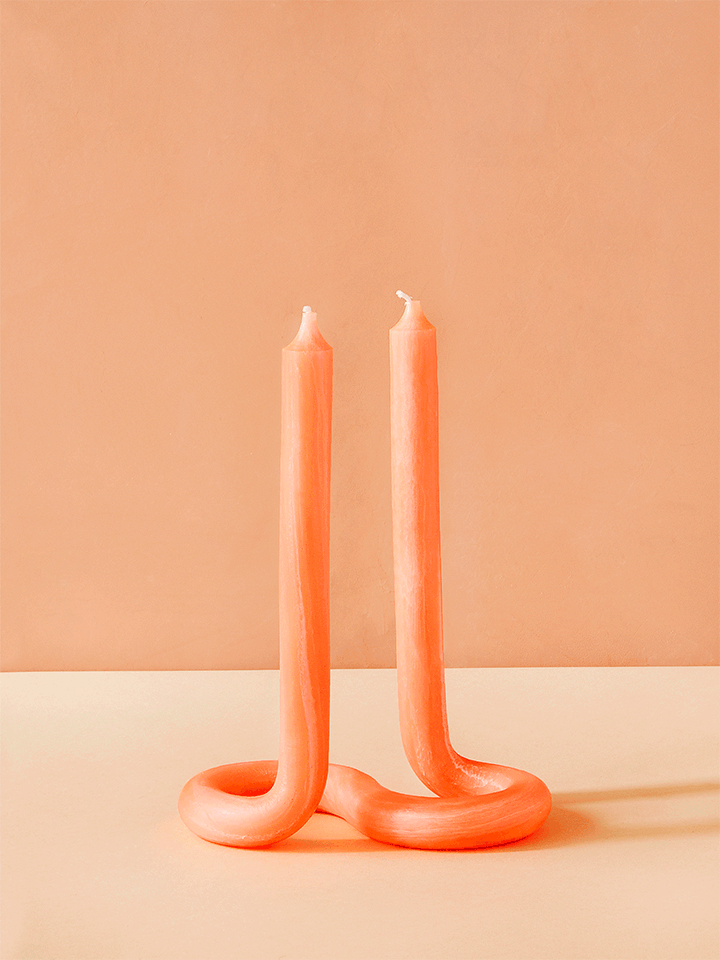 Orange twisty candle
