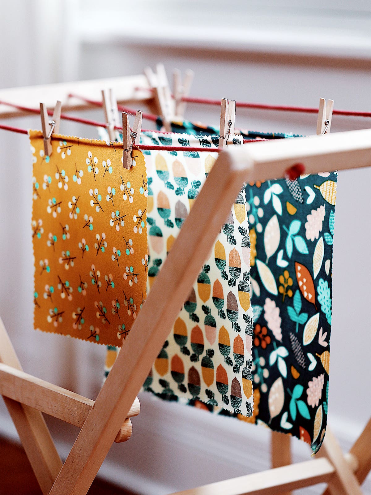 beeswax wraps drying