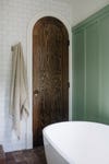 Green and white bathroom