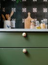 close up floral knobs