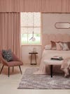 monochrome pink bedroom