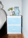 Blue and white nightstand